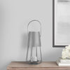 Ambient 12 Inch Vintage Style Iron Candle Stand Lantern Sleek Curved Handle Metallic Silver By The Urban Port UPT-271311