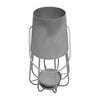 Ambient 12 Inch Vintage Style Iron Candle Stand Lantern Sleek Curved Handle Metallic Silver By The Urban Port UPT-271311
