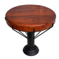 26 Inch Handcrafted Round Side End Table Thick Mango Wood Top Black Iron Pedestal Base By The Urban Port UPT-271315