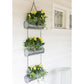 36 Inch 3 Tier Hanging Planter Galvanized Metal With Chrome Chain Silver Finish by The Urban Port UPT-271317