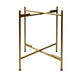 Vica 20 Inch High Round Side End Table with 2 Tier Iron Frame, Matte Gold By The Urban Port