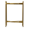Vica 20 Inch High Round Side End Table with 2 Tier Iron Frame, Matte Gold By The Urban Port