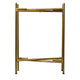 Vica 20 Inch High Round Side End Table with 2 Tier Iron Frame, Matte Gold By The Urban Port
