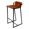 35 Inch Industrial Style Acacia Wood Barstool with Metal Frame Brown and Black By The Urban Port UPT-272013