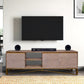 Ally 57 Inch TV Media Entertainment Cabinet Console, Mango Wood With Metal Base, Natural Brown, Gold By The Urban Port