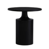 Zoe 20 Inch Modern Round Iron Side Table with Pedestal Base Matte Black By The Urban Port UPT-272899