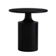 Zoe 20 Inch Modern Round Iron Side Table with Pedestal Base Matte Black By The Urban Port UPT-272899