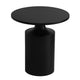 Zoe 20 Inch Modern Round Iron Side Table with Pedestal Base Matte Black By The Urban Port UPT-272899