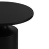 Zoe 20 Inch Modern Round Iron Side Table with Pedestal Base Matte Black By The Urban Port UPT-272899