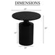 Zoe 20 Inch Modern Round Iron Side Table with Pedestal Base Matte Black By The Urban Port UPT-272899