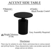 Zoe 20 Inch Modern Round Iron Side Table with Pedestal Base Matte Black By The Urban Port UPT-272899