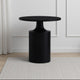 Zoe 20 Inch Modern Round Iron Side Table with Pedestal Base Matte Black By The Urban Port UPT-272899