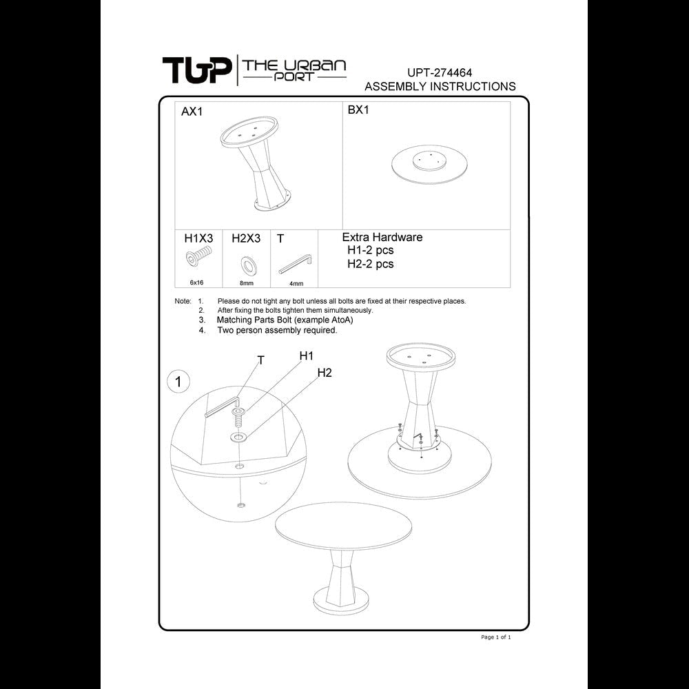 Riko Coffee Table White Marble Top on Modern Iron Stand Round Table 27’’ By The Urban Port UPT-274464