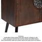 37 Inch 2 Door Mango Wood Sideboard Cabinet Terrazzo Stone Sandblasted Red Oak Finish Black Legs By The Urban Port UPT-274765