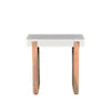 Kerry 20 Inch Rectangular End Side Table Mango Wood Sled Base Glossy White Natural Brown By The Urban Port UPT-276363