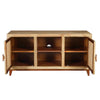 Aru 58 Inch Sideboard Buffet Cabinet | 2 Cane Doors n Open Shelves | 2 Tone Antique Brown Mango Wood By The Urban Port
