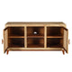 Aru 58 Inch Sideboard Buffet Cabinet | 2 Cane Doors n Open Shelves | 2 Tone Antique Brown Mango Wood By The Urban Port