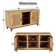 Aru 58 Inch Sideboard Buffet Cabinet | 2 Cane Doors n Open Shelves | 2 Tone Antique Brown Mango Wood By The Urban Port