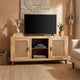 Aru 58 Inch Sideboard Buffet Cabinet | 2 Cane Doors n Open Shelves | 2 Tone Antique Brown Mango Wood By The Urban Port