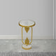 Soho Side End Table with Round Marble Top Gold Oblong Frame 21-Inch Height The Urban Port UPT-276370