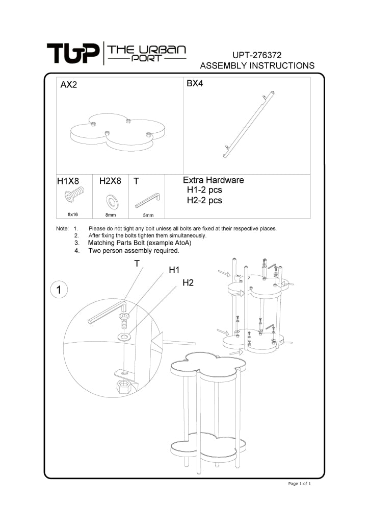 Chloe Side End Table White Genuine Marble Clover Shape Top With Black Iron Frame By The Urban Port UPT-276372
