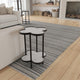 Chloe Side End Table White Genuine Marble Clover Shape Top With Black Iron Frame By The Urban Port UPT-276372