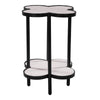 Chloe Side End Table White Genuine Marble Clover Shape Top With Black Iron Frame By The Urban Port UPT-276372