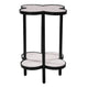 Chloe Side End Table White Genuine Marble Clover Shape Top With Black Iron Frame By The Urban Port UPT-276372