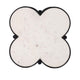 Chloe Side End Table White Genuine Marble Clover Shape Top With Black Iron Frame By The Urban Port UPT-276372