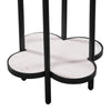Chloe Side End Table White Genuine Marble Clover Shape Top With Black Iron Frame By The Urban Port UPT-276372