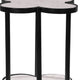 Chloe Side End Table White Genuine Marble Clover Shape Top With Black Iron Frame By The Urban Port UPT-276372