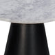 Riko Side End Table White Natural Marble 18 Inch Round Top Modern Black Pedestal Base By The Urban Port UPT-276374