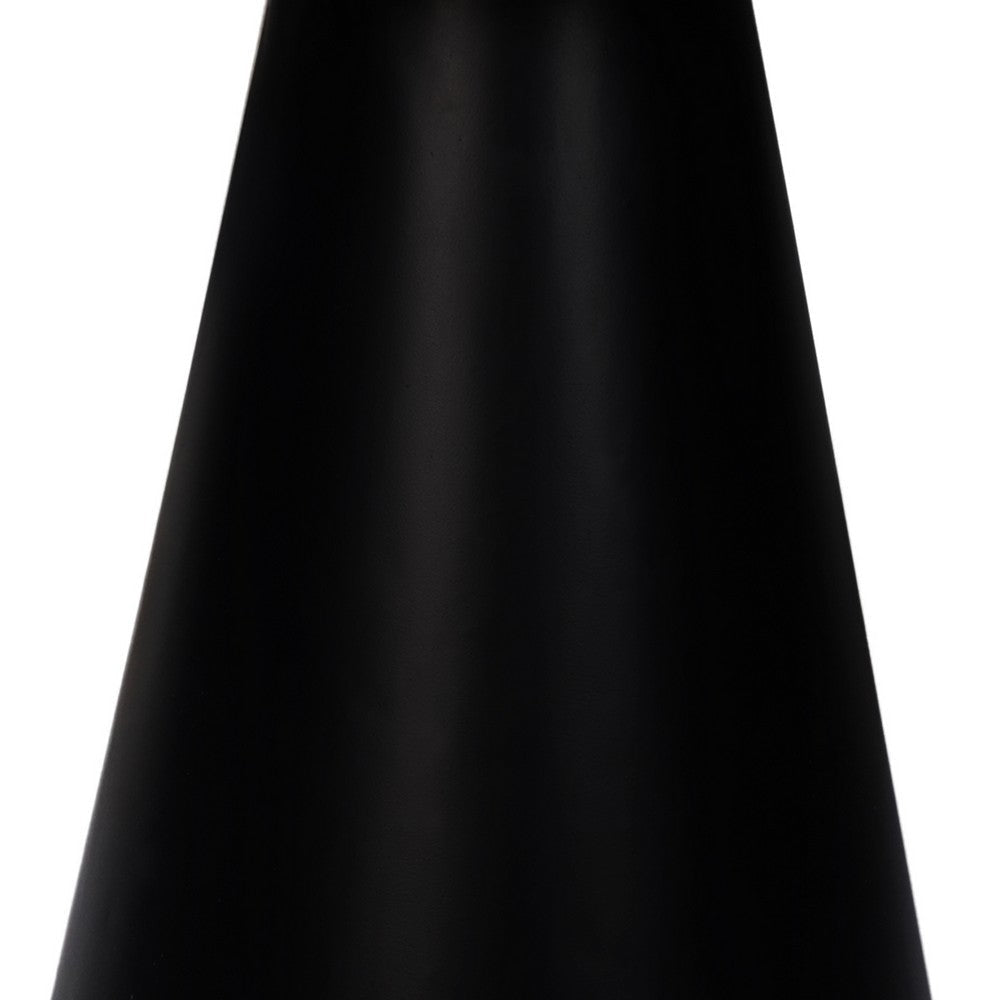 Riko Side End Table White Natural Marble 18 Inch Round Top Modern Black Pedestal Base By The Urban Port UPT-276374