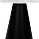 Riko Side End Table White Natural Marble 18 Inch Round Top Modern Black Pedestal Base By The Urban Port UPT-276374