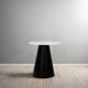 Riko Side End Table White Natural Marble 18 Inch Round Top Modern Black Pedestal Base By The Urban Port UPT-276374