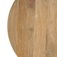 Nina 30 inch Round Mango Wood Coffee Table - Handcrafted Natural Brown Sturdy 3-Leg Sled Base By The Urban Port UPT-276375