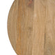 Nina 30 inch Round Mango Wood Coffee Table - Handcrafted Natural Brown, Sturdy 3-Leg Sled Base By The Urban Port