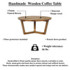 Nina 30 inch Round Mango Wood Coffee Table - Handcrafted Natural Brown Sturdy 3-Leg Sled Base By The Urban Port UPT-276375