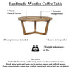 Vega 30 inch Round Mango Wood Coffee Table - Handcrafted Natural Brown Sturdy 3-Leg Sled Base By The Urban Port UPT-276375