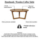 Nina 30 inch Round Mango Wood Coffee Table - Handcrafted Natural Brown, Sturdy 3-Leg Sled Base By The Urban Port
