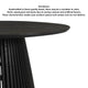 Ridge 47 Inch Handcrafted Mango Wood Round Dining Table, Slatted Flared Base, Black By The Urban Port