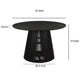 Ridge 47 Inch Handcrafted Mango Wood Round Dining Table, Slatted Flared Base, Black By The Urban Port