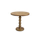 21 Inch Side End Table Round Top Stacked Ball Post Natural Brown Mango Wood - The Urban Port UPT-277205