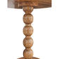 21 Inch Side End Table, Round Top, Stacked Ball Post, Natural Brown Mango Wood - The Urban Port