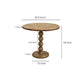 21 Inch Side End Table Round Top Stacked Ball Post Natural Brown Mango Wood - The Urban Port UPT-277205