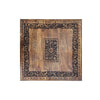 21 Inch Boho Side End Table, Floral Carved Details, Foldable Panel Legs, Natural Walnut Brown - The Urban Port