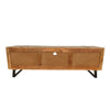 Aza 59 Inch Handcrafted TV Console with Drawer Natural Brown Acacia Wood Cabinet - The Urban Port