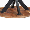 Kuri 41 Inch Handcrafted Live Edge Round Dining Table with a Natural Brown Acacia Wood Top and Black Iron Legs By The Urban Port