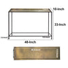 Aurelia 48 Inch Console Sofa Table, Artisanal Hammered Antique Bronze Tray Top, Industrial Black Iron Frame By The Urban Port