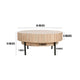 36 Inch Modern Handcrafted Round Coffee Table Oak White Wood Top with Grooved Edges Black Iron Legs By The Urban Port UPT-293347